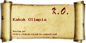 Kakuk Olimpia névjegykártya